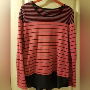 Women's Nautica long sleeve shirt Pink & Navy Blue size Medium